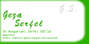 geza serfel business card